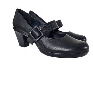 Womens Umberto Raffini Black Leather Mary Jane Heels Buckle Size 40 EU / 9 US
